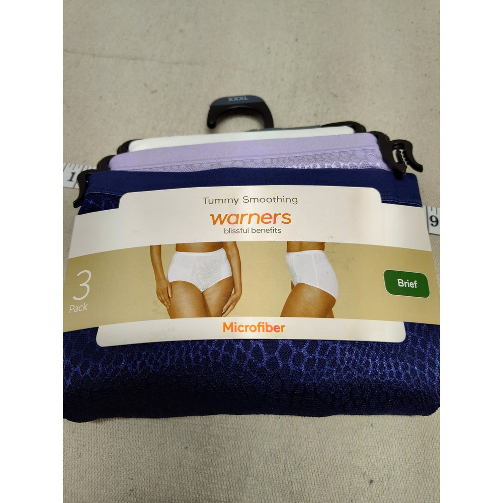 Warners Blissful Benefits Tummy Smoothing Microfiber Briefs 3-Pack Size 3XL‎ 22